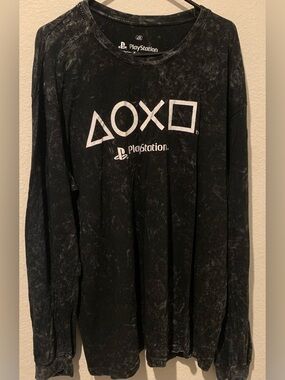 Ripple Junction Black & White PlayStation Symbol Long Sleeve Tee